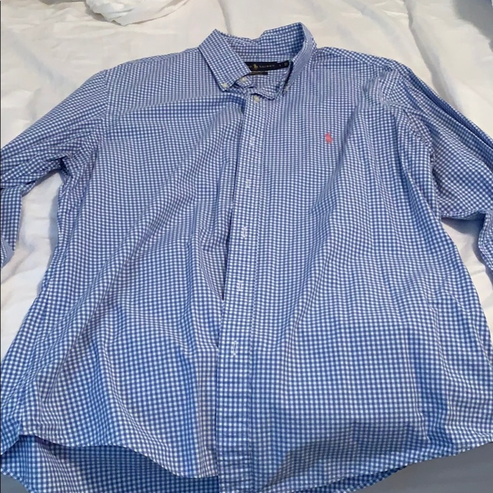 Large Ralph Lauren Blue Button Up